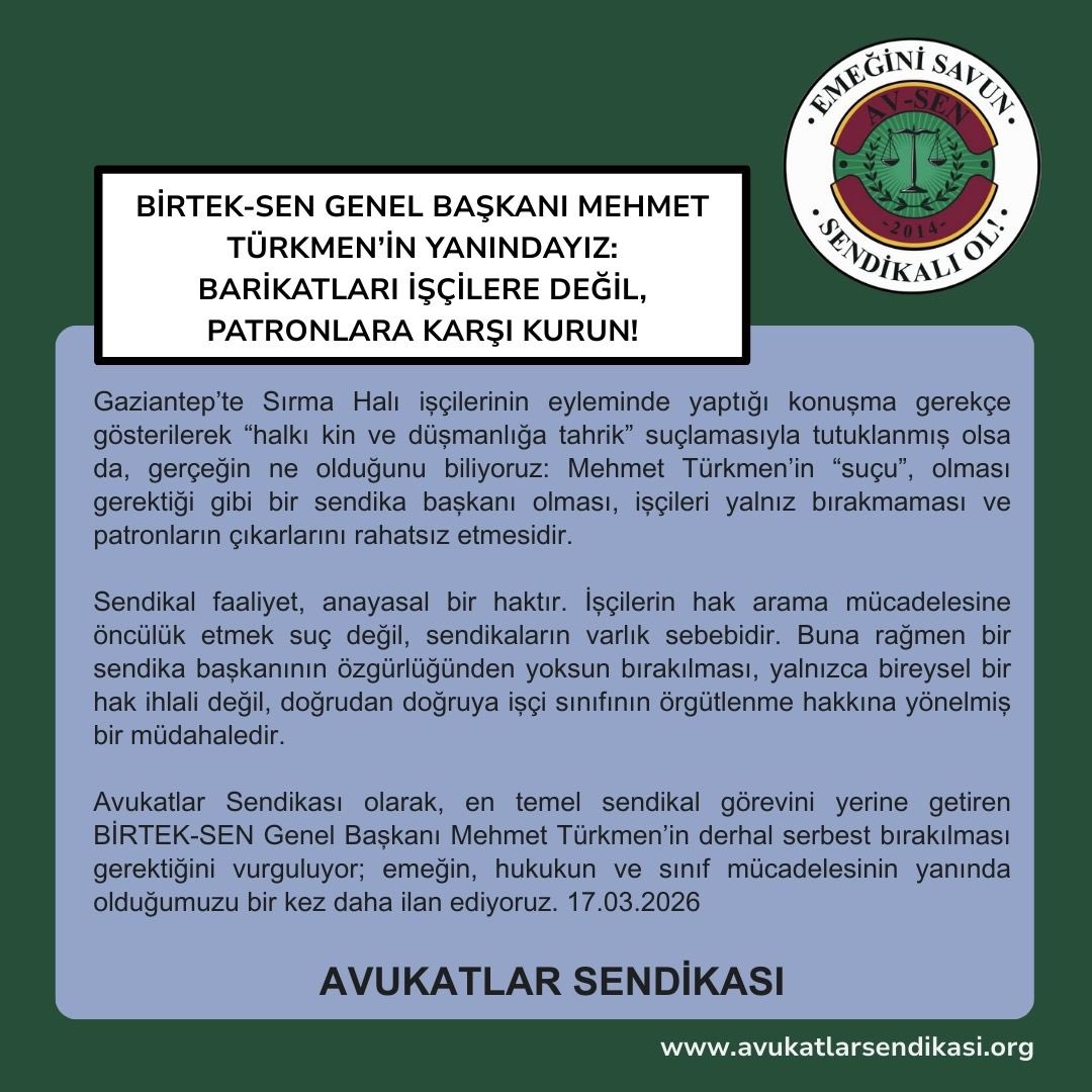 AVUKATLAR SENDiKASI tweet media