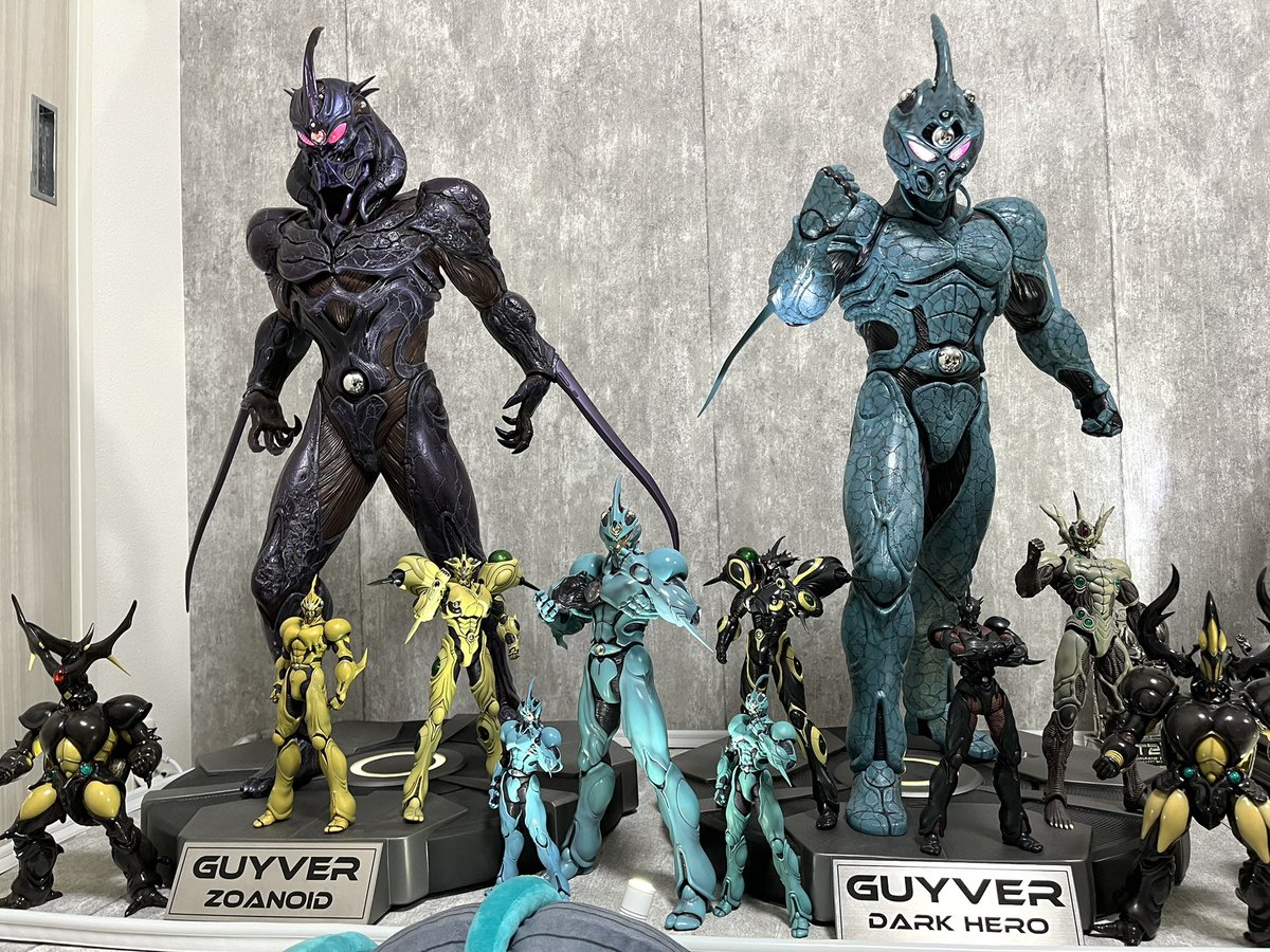 MasashiKNAVE's tweet image. そして独りガイバー展を実施する私だ！
ユニットのプロップ見たかったぜ…

#ガイバー40周年記念展 
#強殖装甲ガイバー
#maxfactory
#EliteCreatureCollectibles