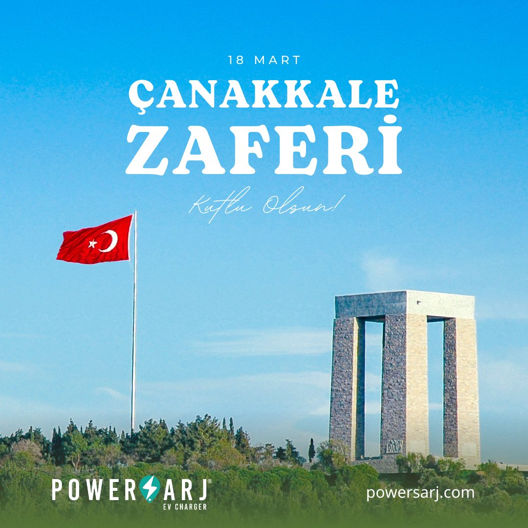 Başta Gazi Mustafa Kemal Atatürk olmak üzere, vatan topraklarını savunan tüm şehitlerimizi saygı, rahmet ve minnetle anıyoruz. 🇹🇷

#18Mart #ÇanakkaleZaferi #ÇanakkaleGeçilmez #SeyitOnbaşı #MustafaKemalAtatürk #Powerşarj #GeleceğinEnerjisi #MilliMücadele #18Mart1915