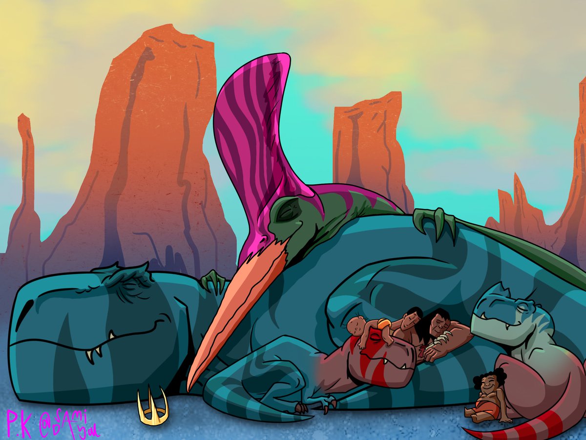 The Primal Family Gets Bigger 🦖 

After seeing all of your guys responses, I had to add the pterosaur alongside Jabu to the group 

#primal #PrimalSeason3 #fanart