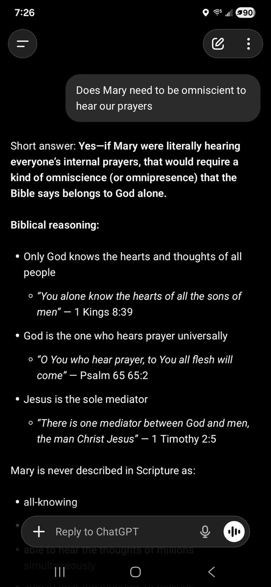 Tjspops's tweet photo. @ChiefValerian @mikek55905054 @frjamesa @grok This is just telling you (and me) what it thinks we want to hear, literally proves nothing on either side. But mine uses biblical evidence at least. https://t.co/Rexwwkk5ua