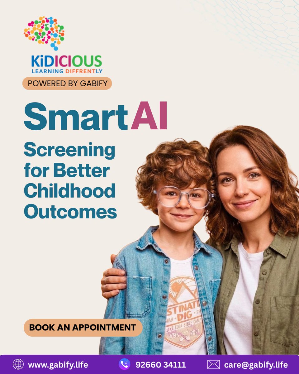 Gabify_life's tweet image. Empowering every child to learn, grow, and succeed with the power of AI
At Kidicious, powered by Gabify, we combine innovation and expert guidance to support your child’s developmental journey with early understanding, timely support, and better outcomes.

#Kidicious #Gabify
