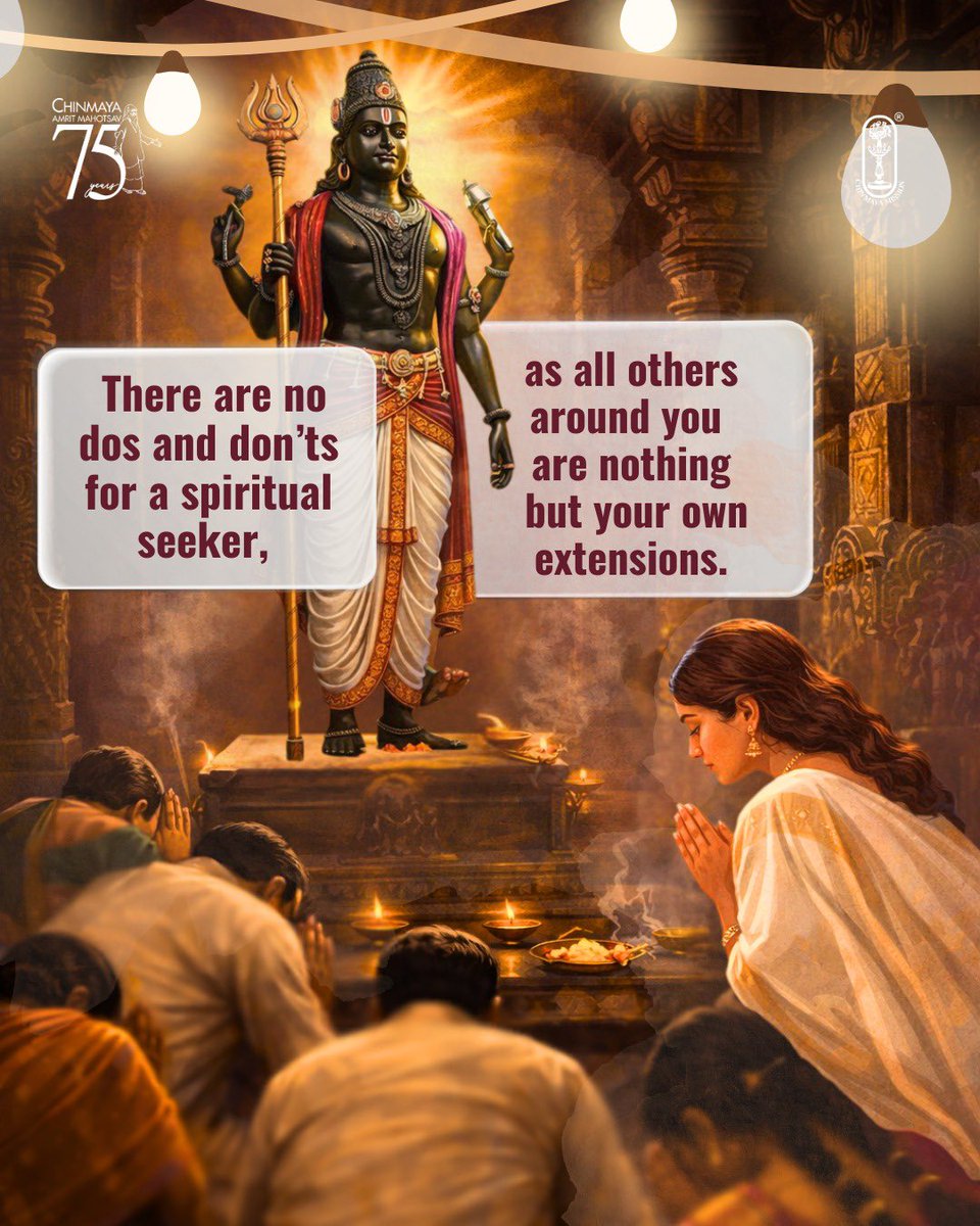 Chinmayananda's tweet image. Do’s and don’ts of a spiritual seeker! Swipe to read and comment ❤️ if you agree!

#spiritualawakening #spiritualjourney #sadhana #spiritualpractice #dosanddonts #chinmayamission #swamichinmayananda