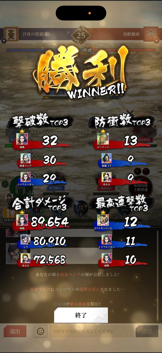鳥獣戯画さん対戦ありがとうございました！
アイテム使って反転負けした笑
使わない方がよかったか？笑
軍鍛えます🤣