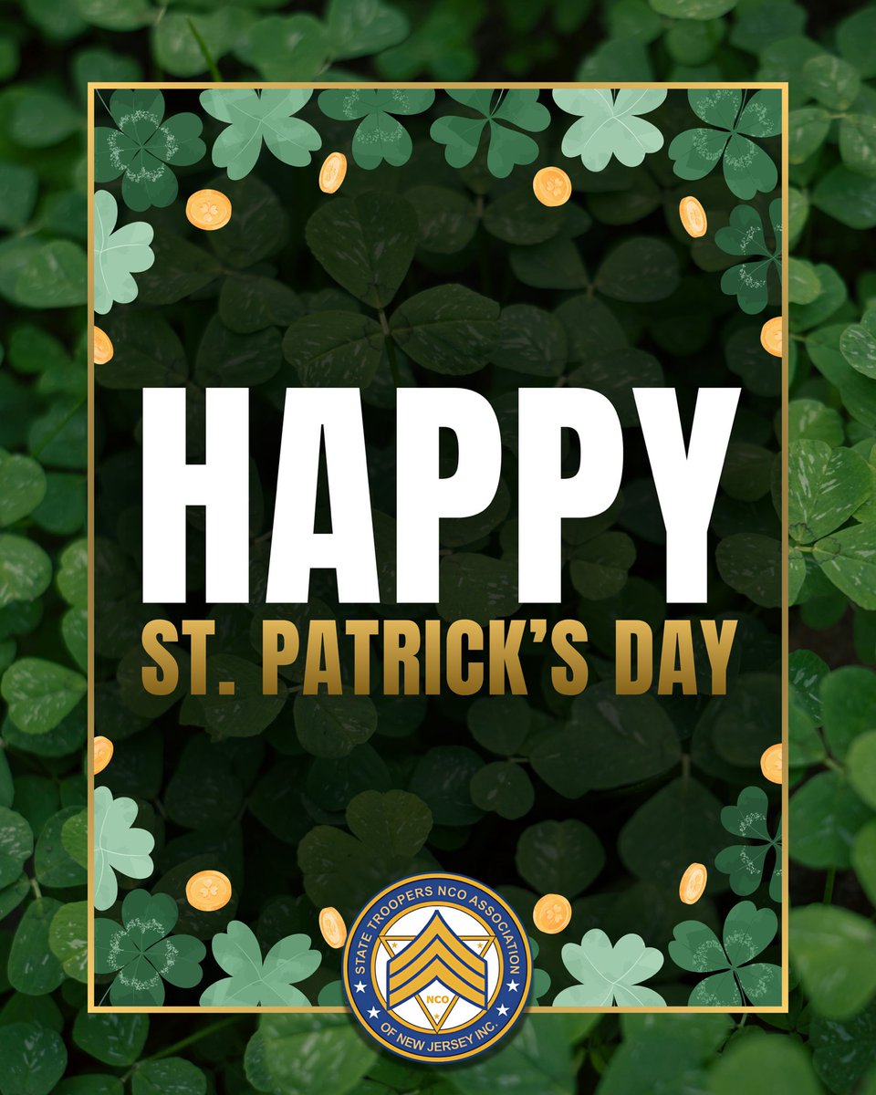 The NJ State Troopers NOC Association wishes all of our members and particularly our Irish American members, a very happy St. Patrick's Day! Slainte! 🍀🇮🇪 <a href="/NJSPPipes/">NJSP Pipe Band</a>