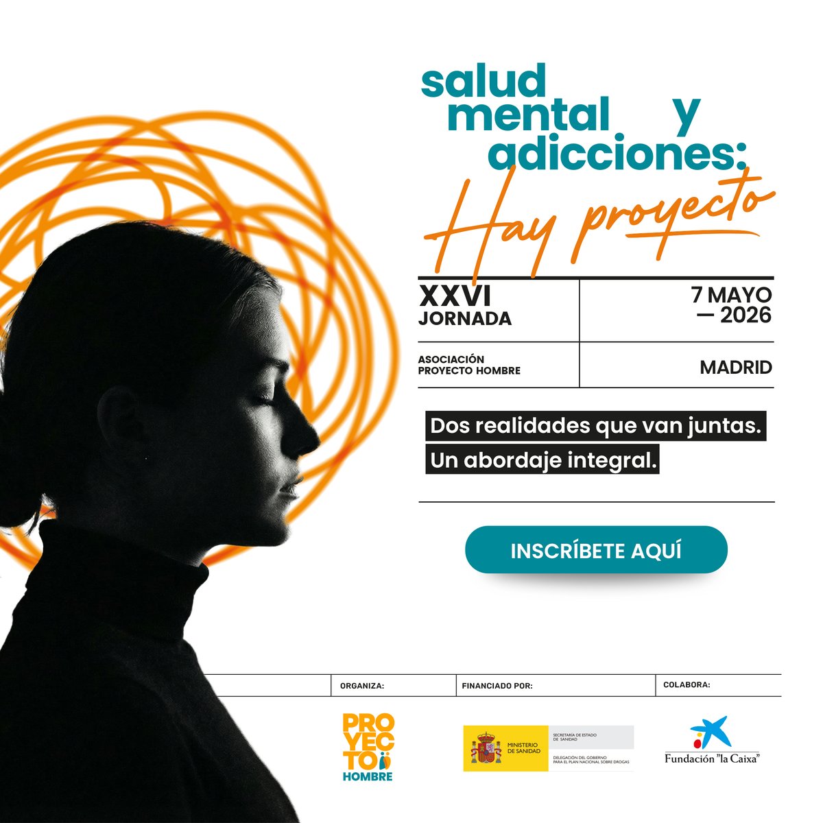 ProyectoHombre_'s tweet photo. Salud mental y adicciones: #HayProyecto
Porque son realidades que se entrelazan y requieren un abordaje conjunto.
En la XXVI Jornada Nacional de Proyecto Hombre, reflexionamos sobre como avanzar hacia respuestas integrales.
📍Caixa Forum Madrid
🔗Plazas: https://t.co/zHOakwkqv1 https://t.co/7pNWaFT5q2