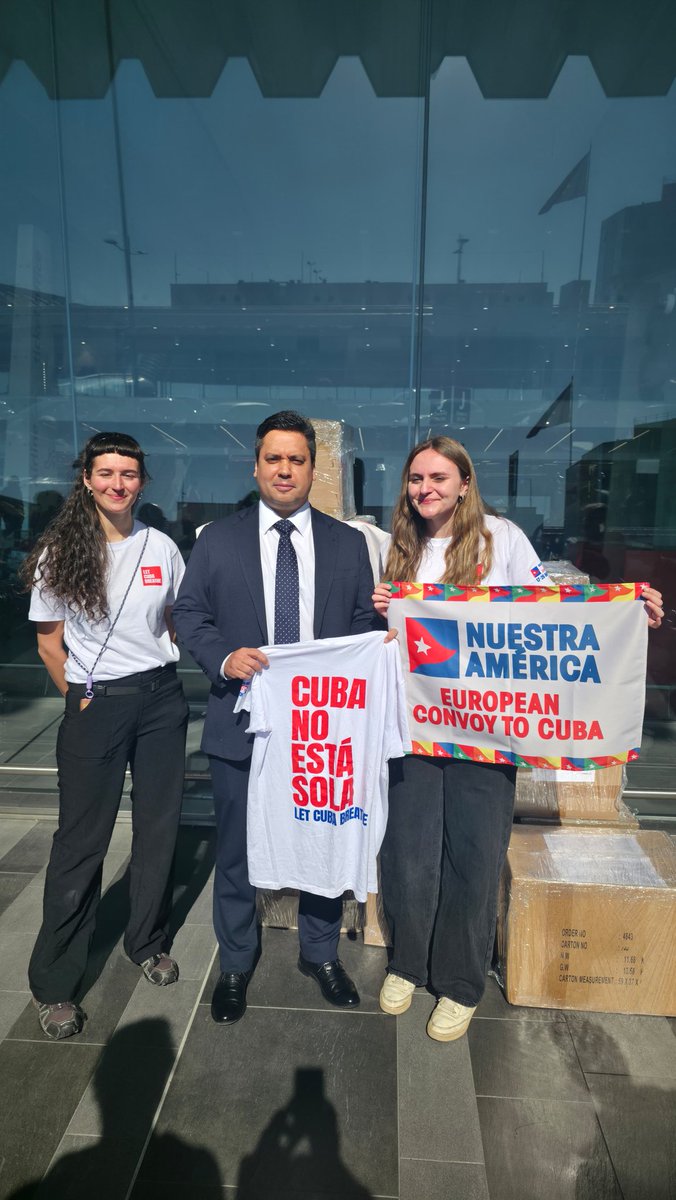 Convoy Europeo parte desde #Italia rumbo a #Cuba, con 5 toneladas de medicamentos para el sistema de salud🇨🇺 <a href="/MINSAPCuba/">Ministerio de Salud Pública de Cuba</a>.

¡GRACIAS! a todas las personas y organizaciones que han hecho posible este gesto solidario con el pueblo cubano y su heroica resistencia.

#CubaNoEstáSola