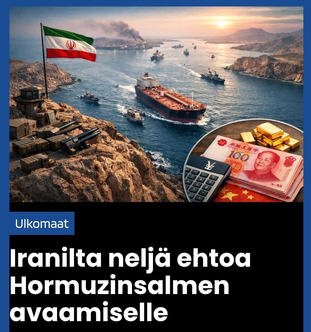 Iran on asettanut ehtoja Hormuzinsalmen avaamiselle, kun taas EU ei aio lähettää sotalaivoja alueelle ja suurvallat vaativat sotatoimien lopettamista.

verkkosanomat.com/ulkomaat/irani…