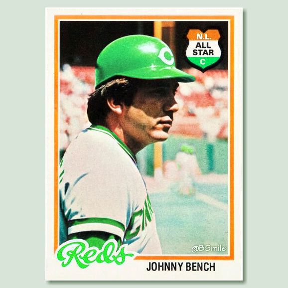 BSmile's tweet image. 1978 Topps Johnny Bench Baseball Card - Happy St. Patrick's Day Edition! #MLB #Cincinnati #Reds #StPatricksDay ☘️ ⚾️ ☘️