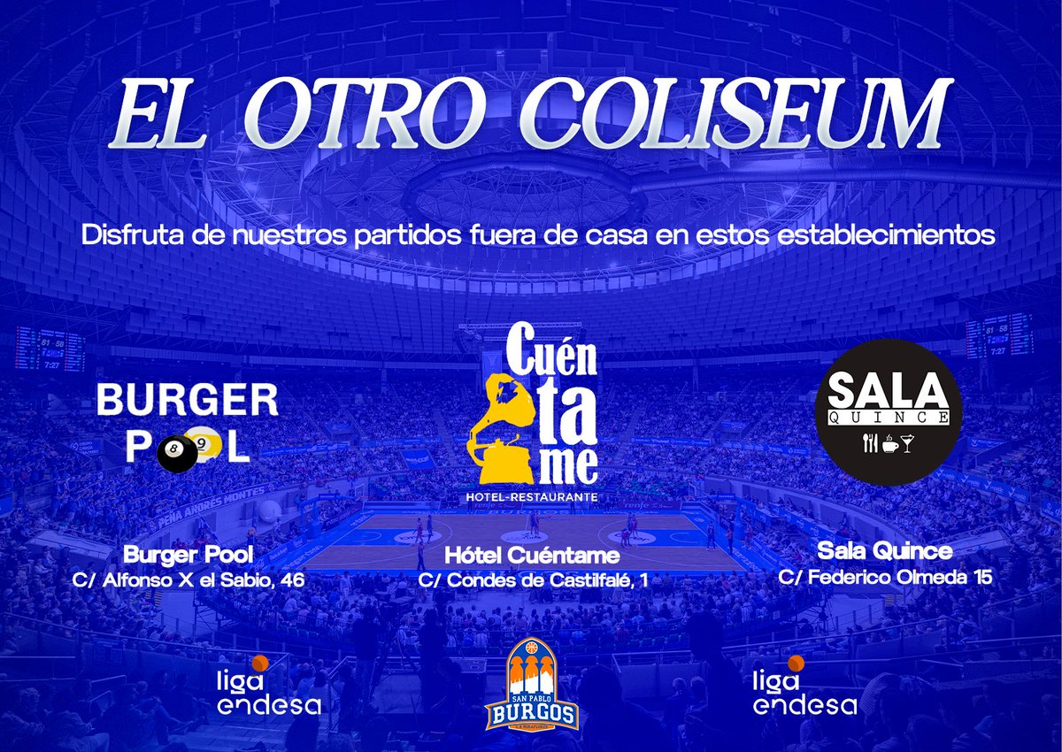 SanPabloBurgos's tweet photo. Mañana os necesitamos a todos 🫡
Si no puedes acompañarnos, te esperamos en #ElOtroColiseum para empujarnos contra Zaragoza 📺 https://t.co/EgRVGXVx8S