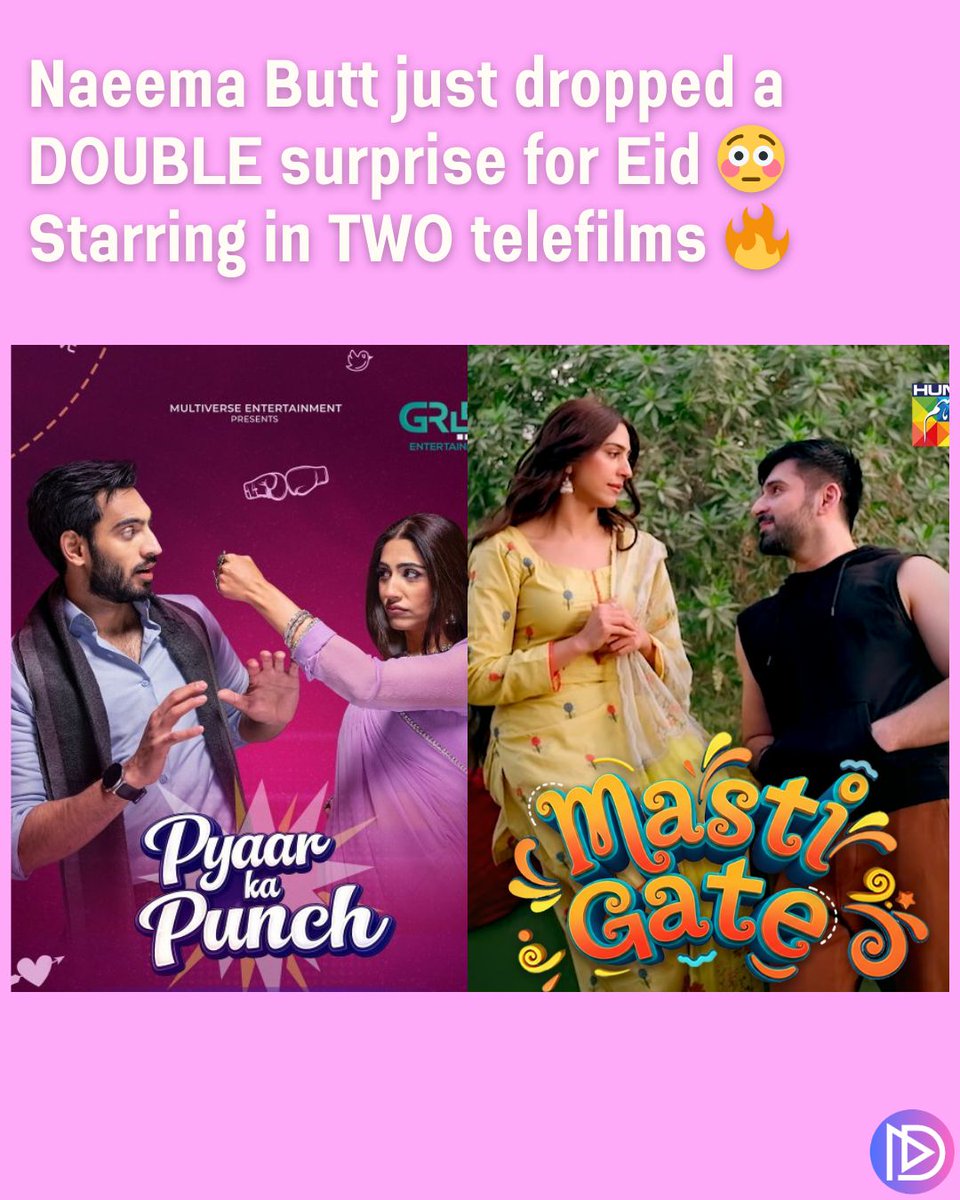 Naeema Butt is coming in hot this Eid with not one but TWO telefilms 🔥✨
Double the screen time, double the entertainment 💫

#NaeemaButt #EidTelefilms #EidSpecial #PakistaniDrama #dramapakistani #pyaarkapunch #mastigate