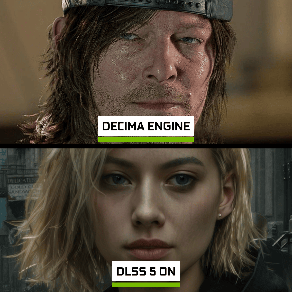 whts_it's tweet photo. Decima Engine + artisti di Kojima Production, videogioco compatibile con console e PC attuali – VS – #DLSS5 di NVIDIA in esclusiva, compatibile solo con le schede grafiche della serie RTX 50. https://t.co/VUT1gMV72j