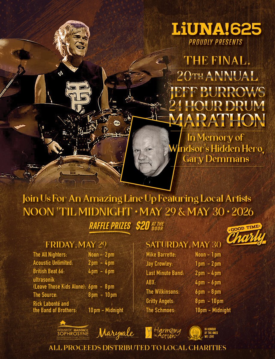 Burrowsdrums's tweet photo. The Bands are set, and we are getting there! 
Please donate to the final Drum Marathon here if you can, here! 
https://t.co/icK1capDLQ https://t.co/Pxq8TCfvZz