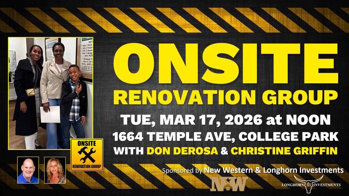 AtlantaREIA's tweet photo. TODAY at NOON: Onsite Renovation Group Meets at New College Park Rehab - https://t.co/M9NFR11Ofw https://t.co/aU1zIwq5MF