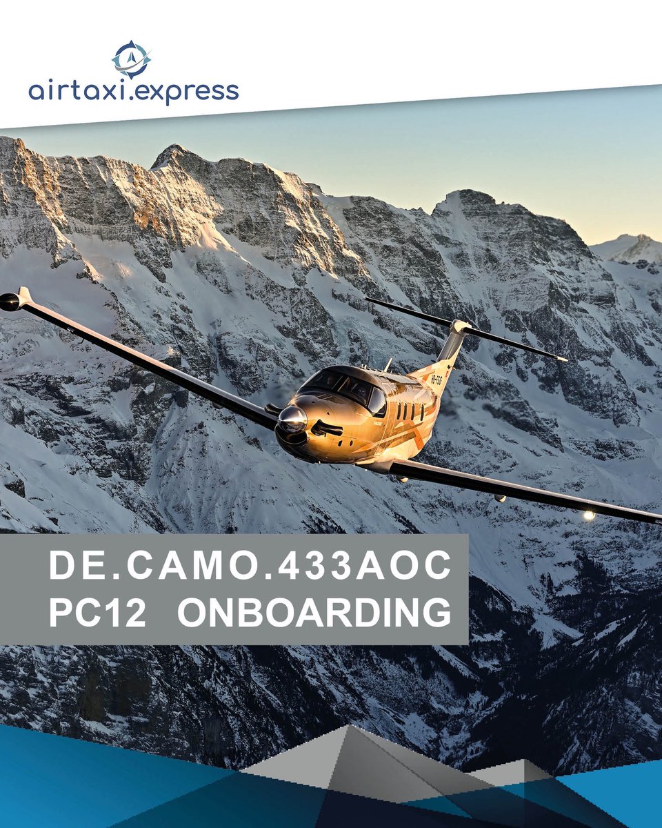 AirtaxiExpress's tweet image. Sie sind Eigentümer einer @PilatusAircraft PC-12 und möchten diese gewinnbringend einsetzen und Energiesteuern sparen? Onboarden Sie Ihr Flugzeug ins @AirtaxiExpress AOC 🛫 #aviation #pilatus #turboprop