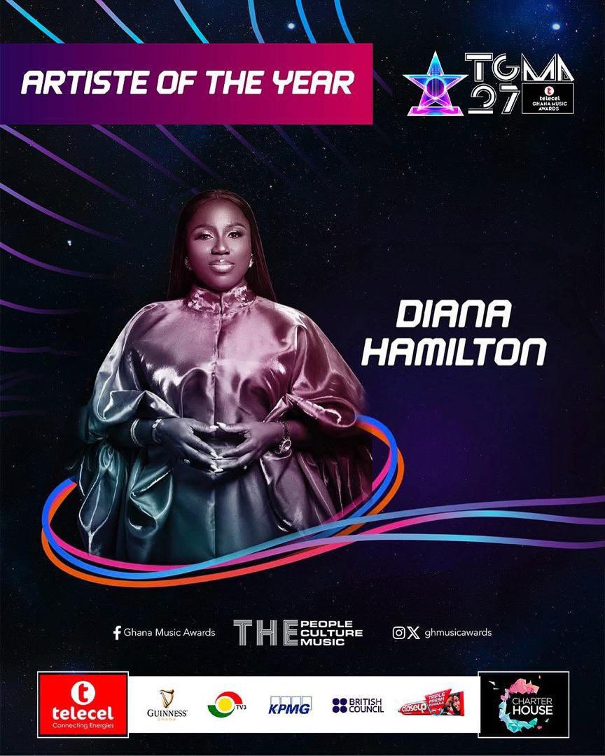 dianaahamilton's tweet photo. Family, I’m  honoured  to be nominated once again for this year’s TGMA @ghmusicawards. It’s a recognition I deeply appreciate and never take for granted. A big thank you to the organizers for the nod, and congratulations to all the other incredible nominees https://t.co/u4fnElIGDA