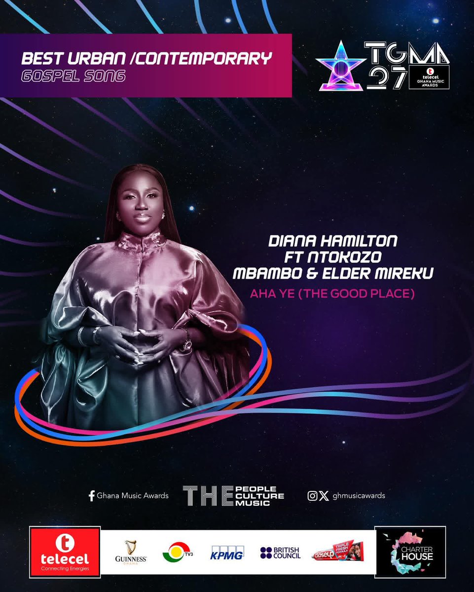 dianaahamilton's tweet photo. Family, I’m  honoured  to be nominated once again for this year’s TGMA @ghmusicawards. It’s a recognition I deeply appreciate and never take for granted. A big thank you to the organizers for the nod, and congratulations to all the other incredible nominees https://t.co/u4fnElIGDA