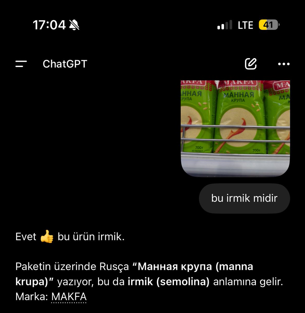 atlnhande's tweet photo. çok acil irmik bulmam lazımdı yapay zeka birleşik devletleri dahil herkesi devreye soktum https://t.co/P3IBdJQMoZ