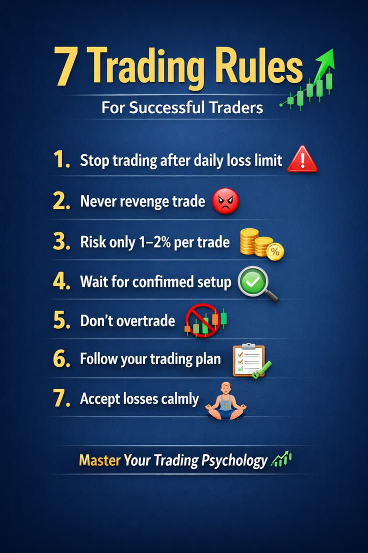 TechnoFunda6's tweet photo. Successful trading is built on discipline, not luck. 📈
Follow rules, manage risk, and control emotions to stay consistent.
Like & share to spread learning. 📚
#TradingRules #TradingPsychology #StockMarket #TradingSuccess 🚀 https://t.co/3R9xKDYcSq