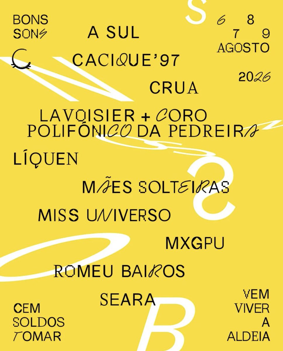 comculturaearte's tweet photo. Primeiros nomes do BONS SONS https://t.co/E9r0e0JSMG