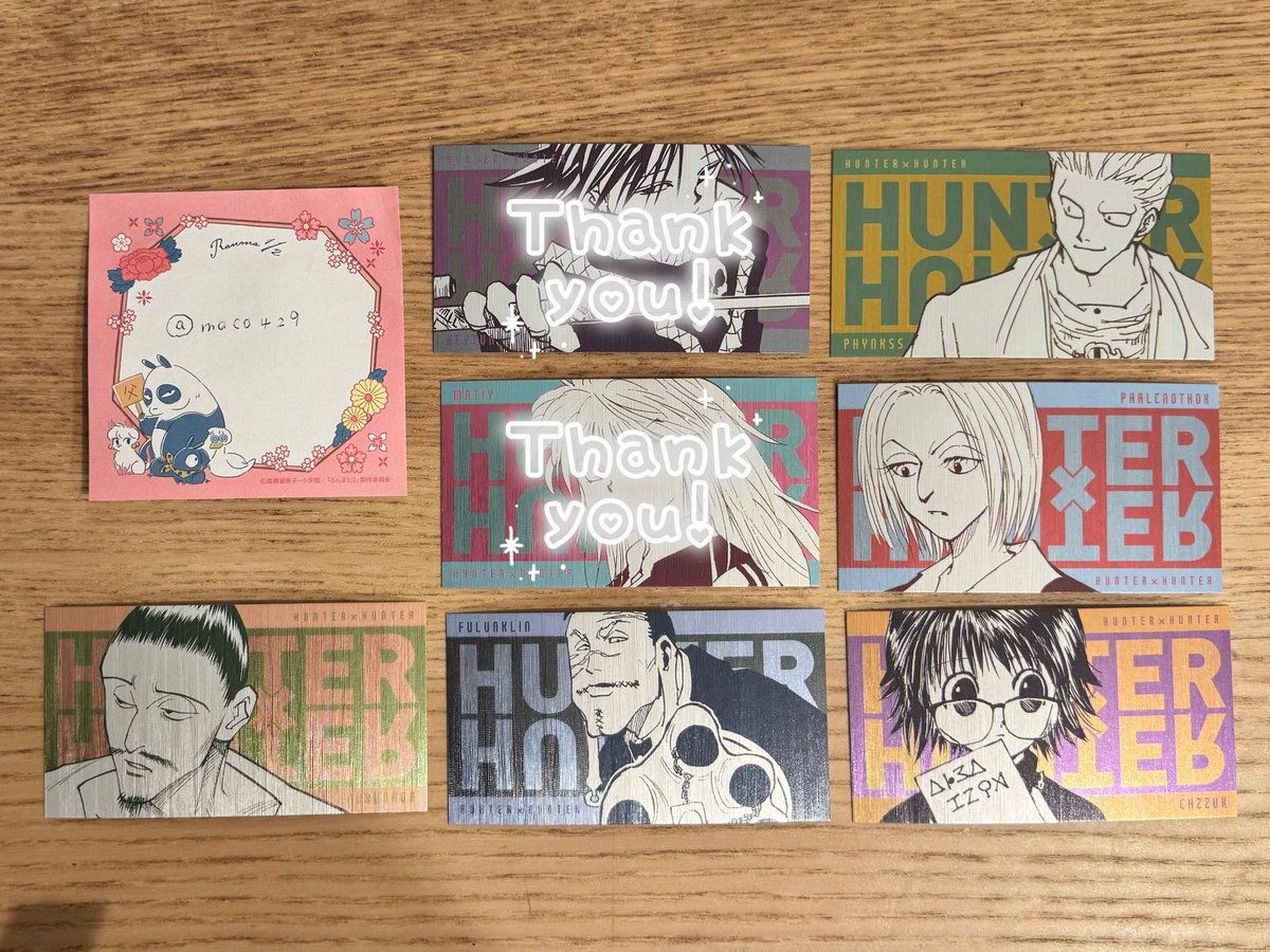 maco429's tweet photo. 💐交換 譲渡
HUNTER × HUNTER ハンターハンター キャラクターズコレクションカード コレカ 春コレ

譲♡フィンクス パクノダ ノブナガ フランクリン シズク
求♡クロロ シャルナーク ゴン① or 1枚220円＋送料
ご不可でなければクロロと交換してくださる場合比率違いも可能
お気軽にお声掛けください◎ https://t.co/phX4Omq1ZS