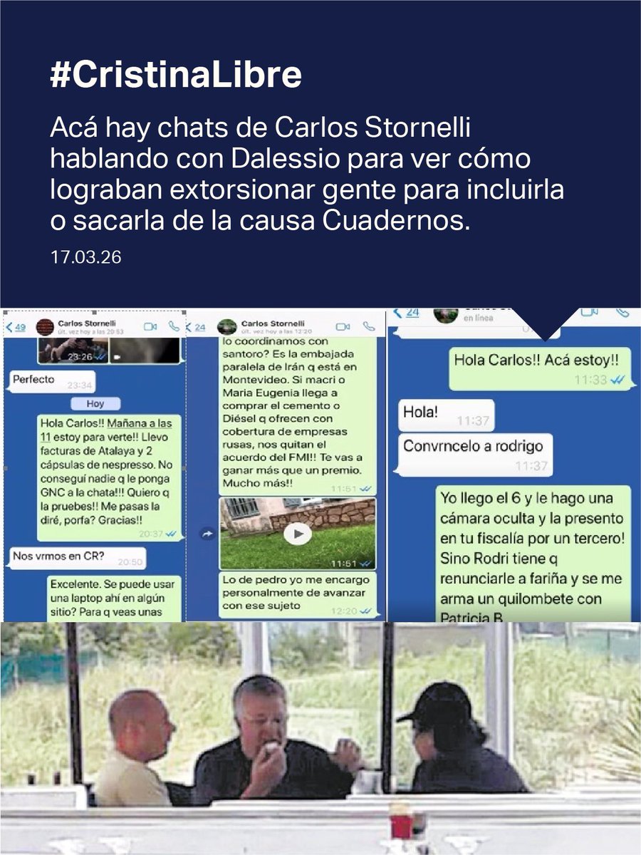 Los chats de Stornelli.

#CristinaLibre