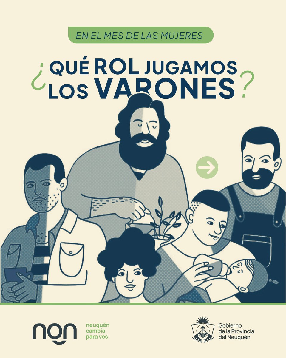Secgeneronqn's tweet photo. ¿Qué rol juegan los varones?
en el mes de las mujeres invitamos a cuestionarse y reflexionar sobre lo que hemos aprendido de lo que significa "ser varon" (sigue 👇🏼) https://t.co/YIMFlKF5x9