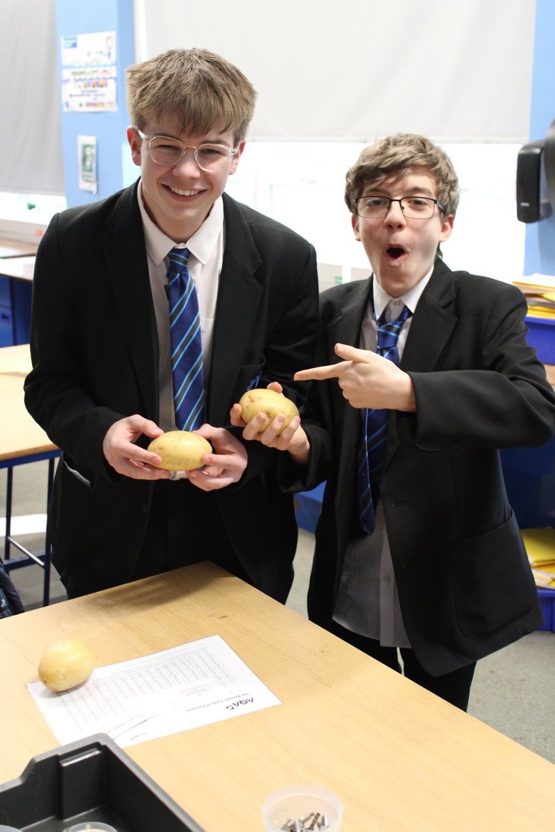 DerbyHighSci's tweet photo. More STEM fun this week! Students checked conductivity and went on to see if Potatoes could conduct electricity! British Science Week may be complete, but the fun never stops! https://t.co/NM8lM9TaRs