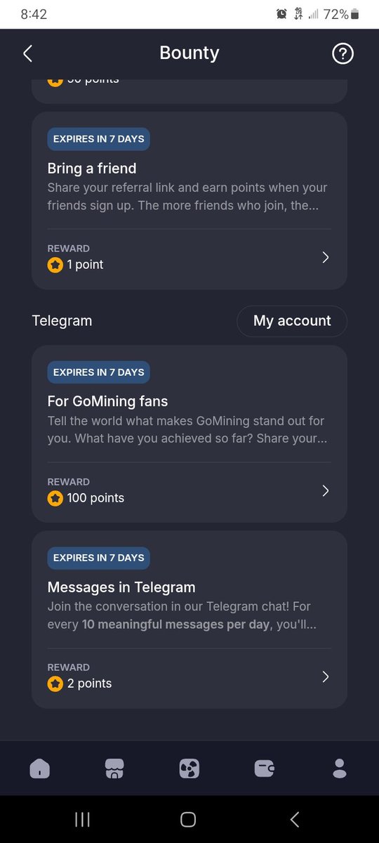 twiztidtech0307's tweet image. Wow this SUCKS.

Not only did they take away all of the regular telegram tasks and the Reddit task but the point value of the review task that it shows an app is double what the bot says you will get for doing the task.

Terrible..absolutely terrible 

@GoMining #shitty