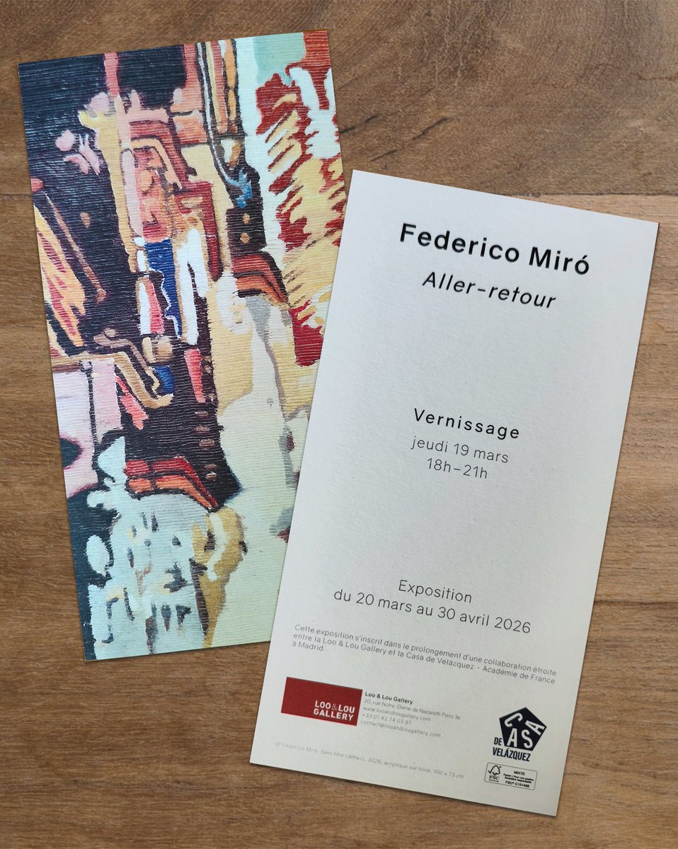 casadevelazquez's tweet image. Rendez-vous ce jeudi 19 mars à la Loo &amp;amp; Lou Gallery (Paris, 3e) pour le #vernissage de l'exposition « Aller-retour » de Federico Miró, artiste en résidence  de la Casa de Velázquez, boursier annuel de la Ville de Málaga.
