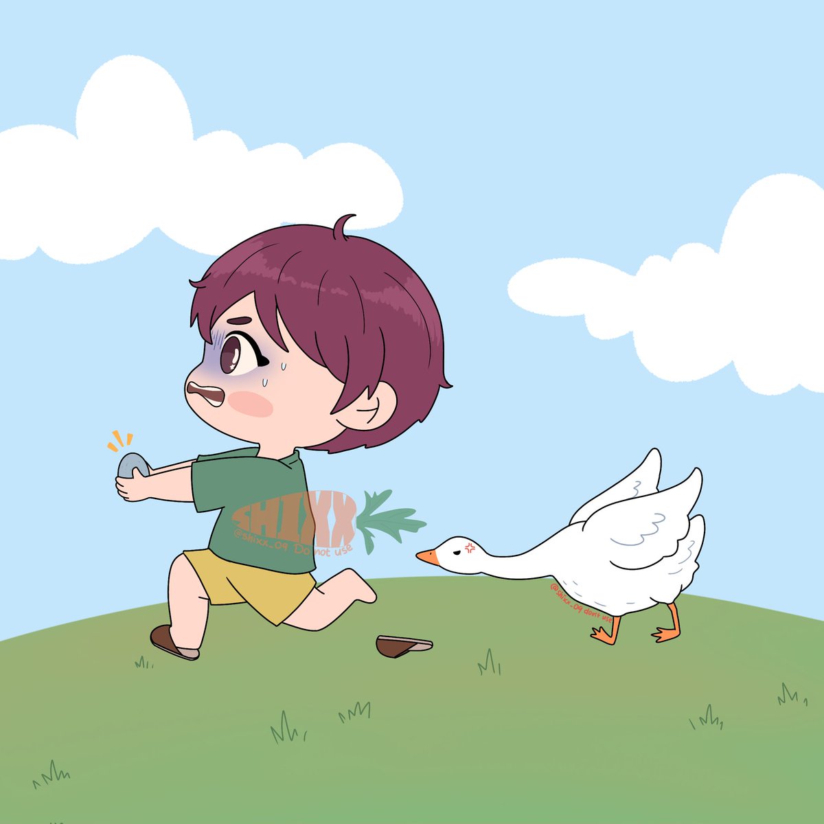 shixx_09's tweet image. Dikejar soang karena dia nyolong telurnya 😭
#oc #shixxoc #DoNotUse