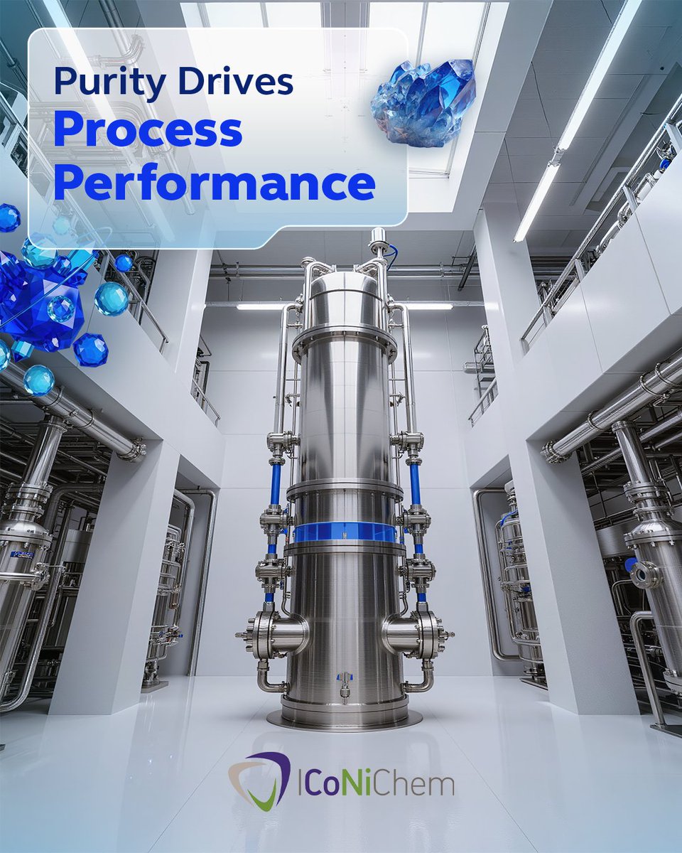 iconichem's tweet image. Industrial performance begins with material purity.

In catalytic systems and surface treatment processes, impurity levels directly affect reaction stability, conversion efficiency and product consistency.

#ICoNiChem #HighPurity #IndustrialChemistry #ProcessPerformance