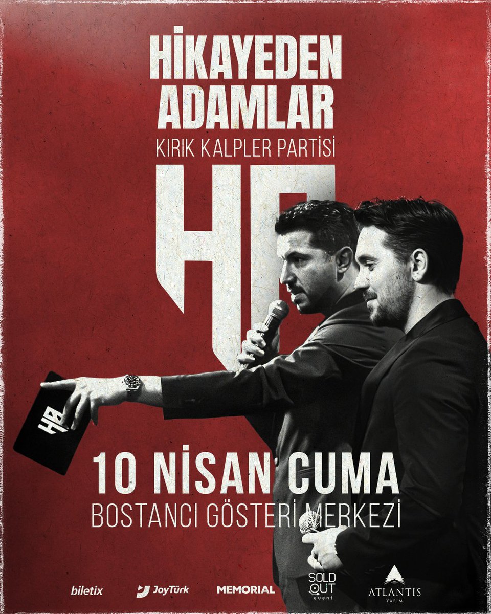 Biletix's tweet photo. Hikayeden Adamlar, 10 Nisan akşamı Atlantis Yapım organizasyonu ile Bostancı Gösteri Merkezi'nde...💫

Biletler: https://t.co/GnsMBgCGpe https://t.co/yTPIecUNpj