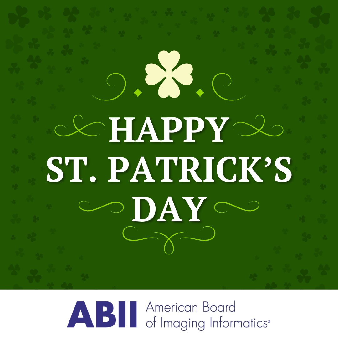 ABIICIIP's tweet photo. Happy St. Patrick's Day from your friends at ABII!

#CIIP #ImagingInformatics #ABII #StPatricksDay https://t.co/PB1HMXrMps