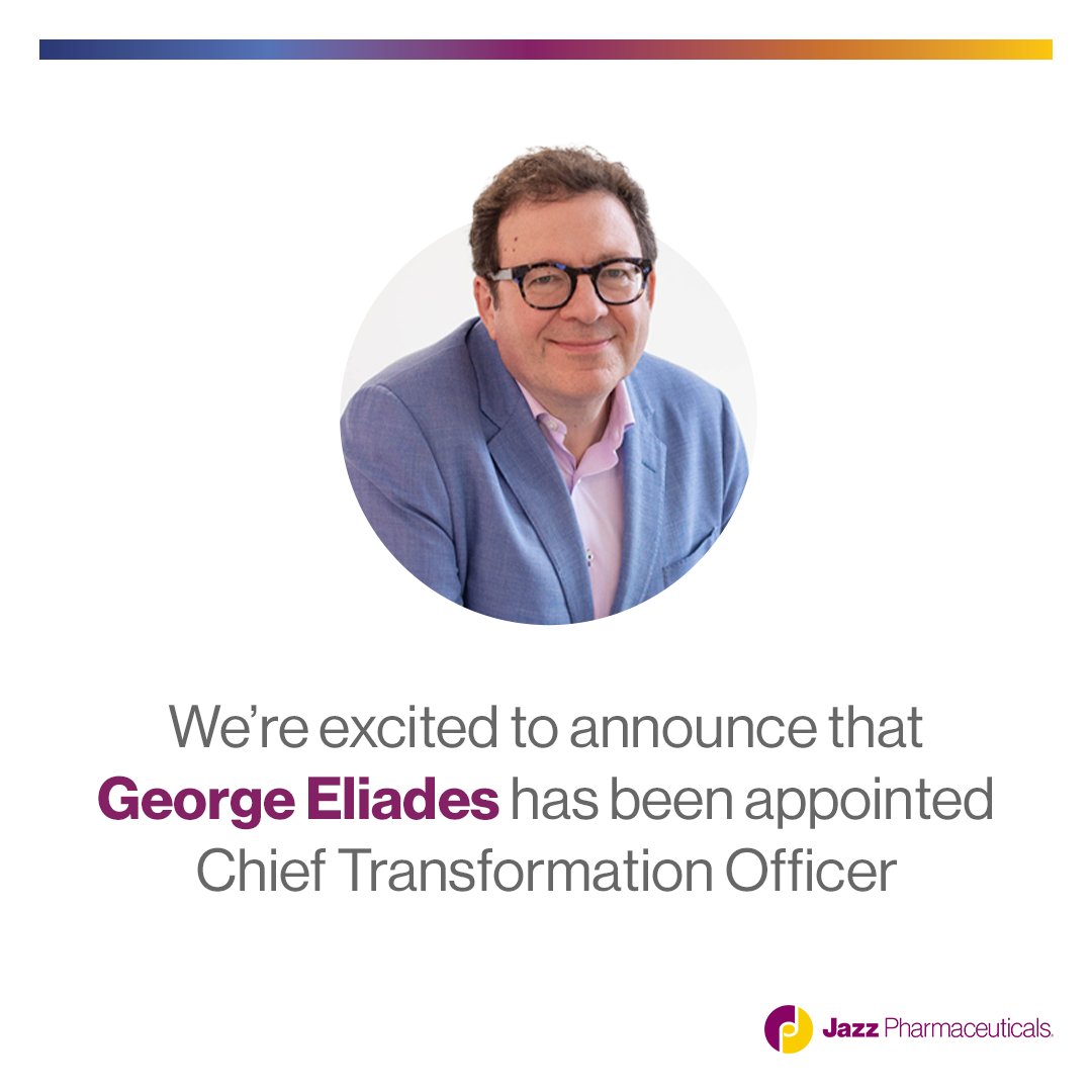 JazzPharma's tweet photo. We’re excited to welcome George Eliades back to Jazz as our Chief Transformation Officer. His experience and leadership will help sharpen our focus, strengthen execution, and accelerate our impact for patients and their families. https://t.co/TvSCQPUNjW