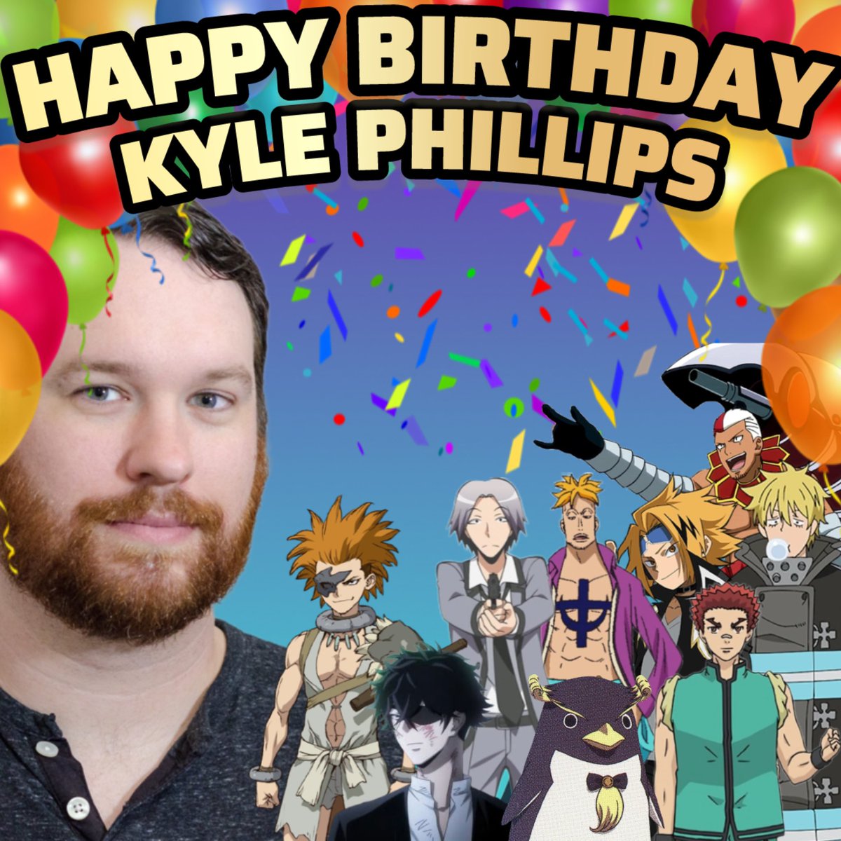 KleinHarvey97's tweet photo. 🎊HAPPY🎂BIRTHDAY🎊
@KylePhillipsFun
Thank you for all your great voice-over performances in anime and I wish you all the best of luck, success, many more new opportunities in 2026 and the future✨
#happybirthday #kylephillips #voiceactor #anime https://t.co/GU8IYQwi2M