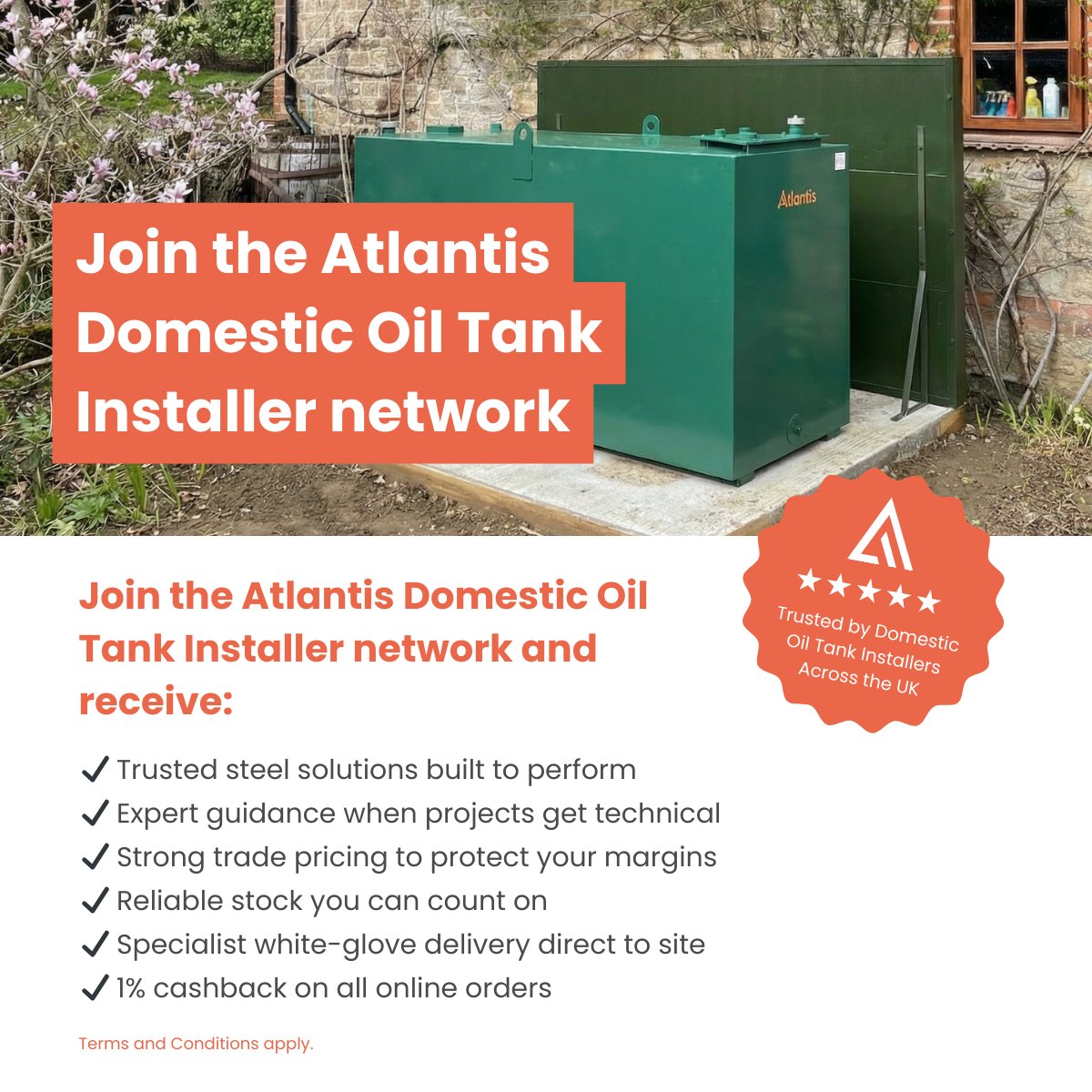 Get 10% off your first qualifying order when you join the Atlantis installer network.

✔ Premium steel systems
✔ Technical &amp; compliance support
✔ Reliable UK delivery

Register today.

shorturl.at/4QdZX

#OilTankInstallers #SteelOilTanks #Atlantis
