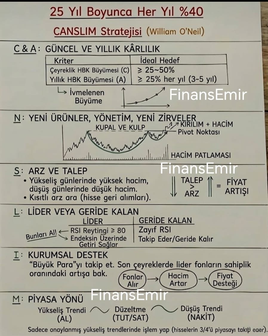 BİR BAŞKA AMME HİZMETİ DAHA ,KOŞ VATANDAŞŞŞ KOŞŞŞŞ BEDAVAAAA

25 Yıl Boyunca Her Yıl %40 Kazanç – CANSLIM Stratejisi

Görseldeki notlar, efsanevi yatırımcı William O'Neil tarafından geliştirilen ve büyüme hisselerini seçmek için kullanılan dünyaca ünlü CANSLIM Stratejisi'nin bir
