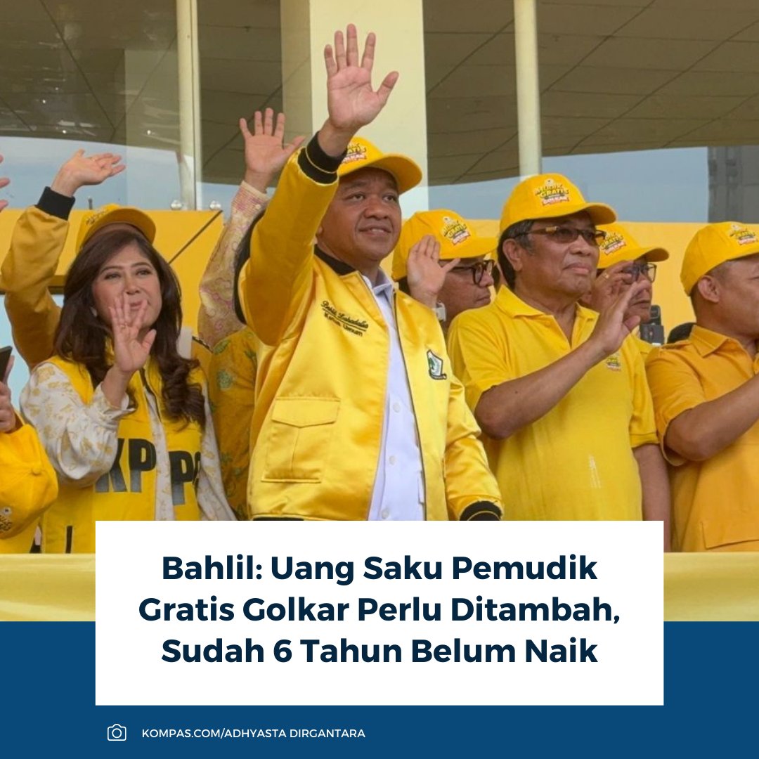 kompascom's tweet image. Bahlil Lahadalia menyebut uang saku pemudik gratis Golkar tak naik selama enam tahun. Ia meminta tambahan uang saku sebelum keberangkatan. Bahlil juga menegaskan kursi Golkar tak akan naik tanpa dukungan masyarakat.

Baca selengkapnya: nasional.kompas.com/read/2026/03/1…

~RK #bahlil #golkar