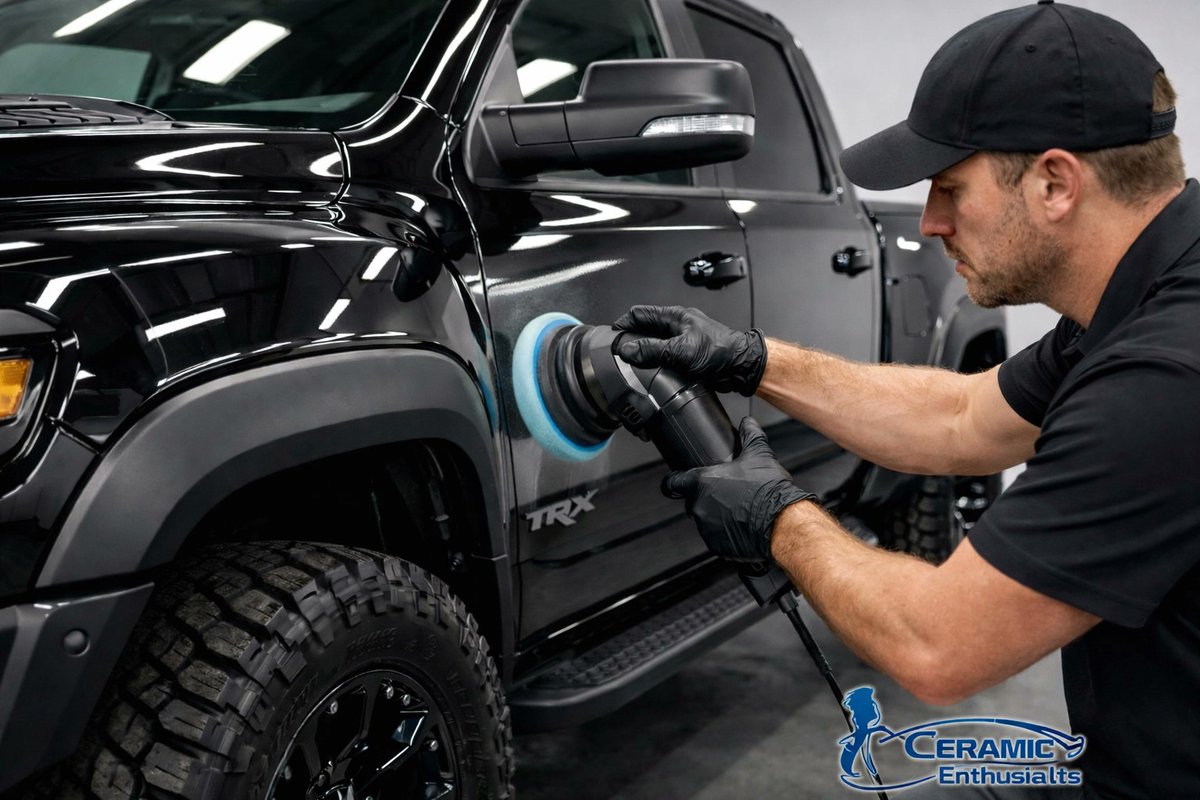 enthusiast18714's tweet image. Quality can’t be rushed. While volume shops push cars through, we focus on one vehicle at a time to give your RAM TRX the meticulous paint correction it deserves. 🛠️ 10+ years of owner-operated excellence. #Detailing #RAMTRX #CeramicEnthusiasts https://cdn.marblism.
