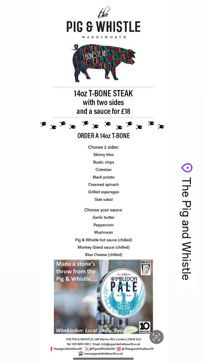 Pig and Whistle SW18 tweet media
