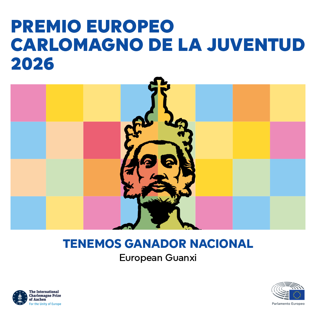 Europarl_ES's tweet photo. 🏅@EuropeanGuanxi, ganador del Premio Europeo Carlomagno de la Juventud 2026 en España. 

Impulsada por jóvenes profesionales, investigadores y estudiantes, esta iniciativa busca fortalecer el diálogo y el entendimiento entre Europa y China.

#ECYP2026

🔗https://t.co/ifKuEDN9lB https://t.co/JAdm1DaqGL
