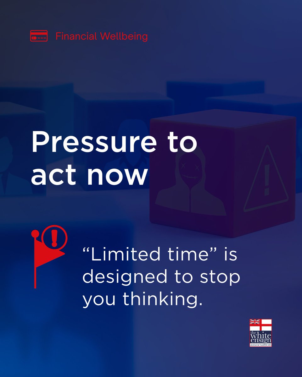 The_W_E_A's tweet image. ⚠️ Investment scams are becoming more sophisticated.

Service personnel are often targeted, especially when time away makes it harder to sense-check decisions.

🚩Take a moment to learn the red flags.

🔗 whiteensign.co.uk/keeping-your-m…

#WorkingTogetherForYourFuture #FinancialWellbeing