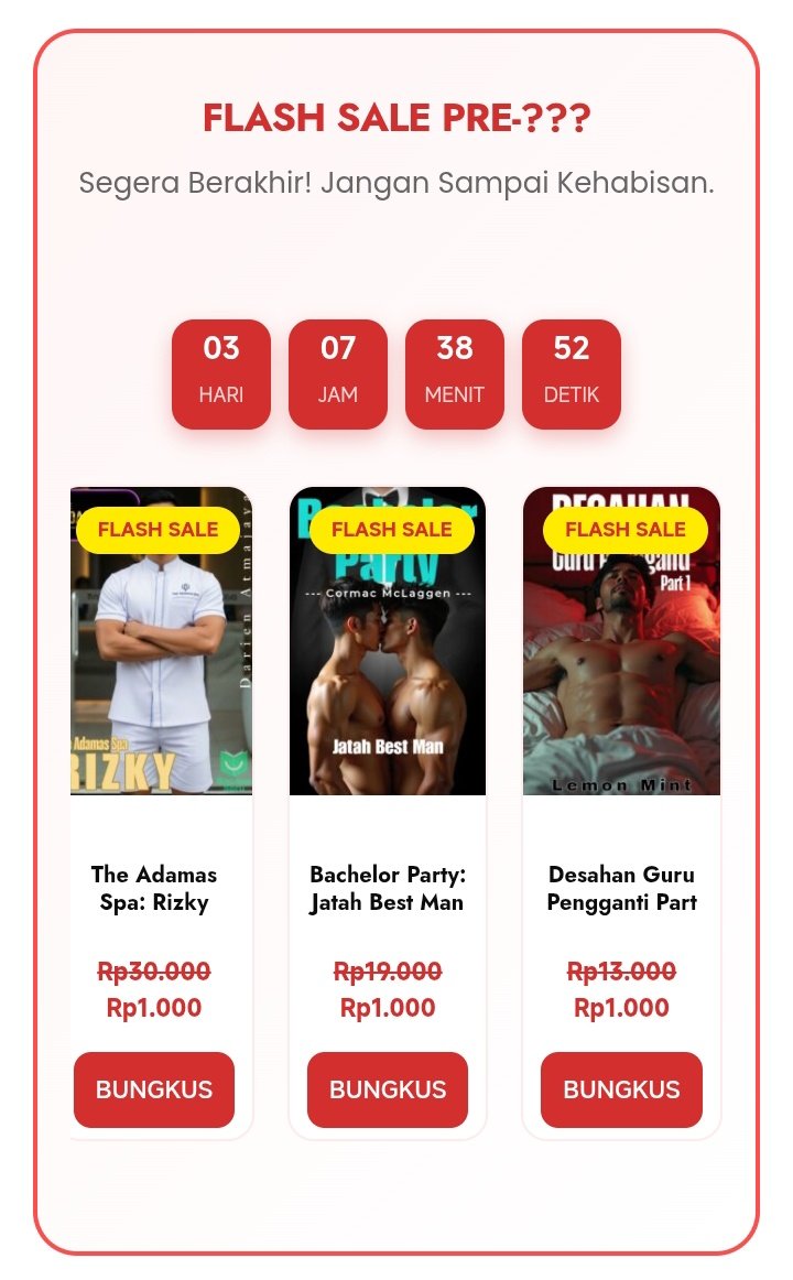 Banyaknya CO serentak dikarenakan FLASH SALE menyebabkan sistem sedikit overload. Harap bersabar, jika dalam 15 menit tidak menerima email, silakan segera hubungi admin untuk tindak lanjut dengan menyertakan bukti bayar.
t.me/tokobacaanseru