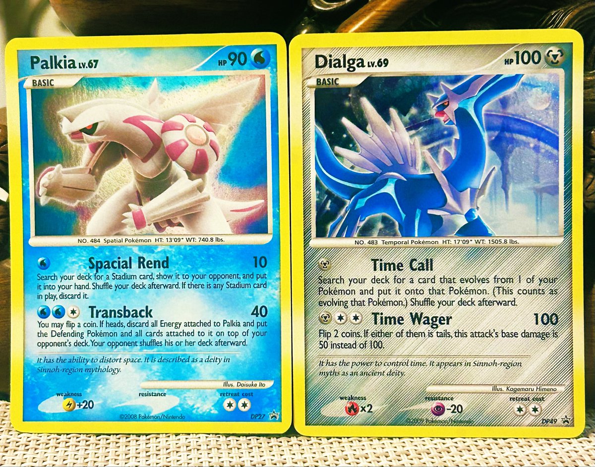 Good Morning Poke Fam ☀️ 
Recent Pick Ups ☝🏼I had to grab.

Diamond and Pearl Promos
Palkia &amp; Dialga 🔥