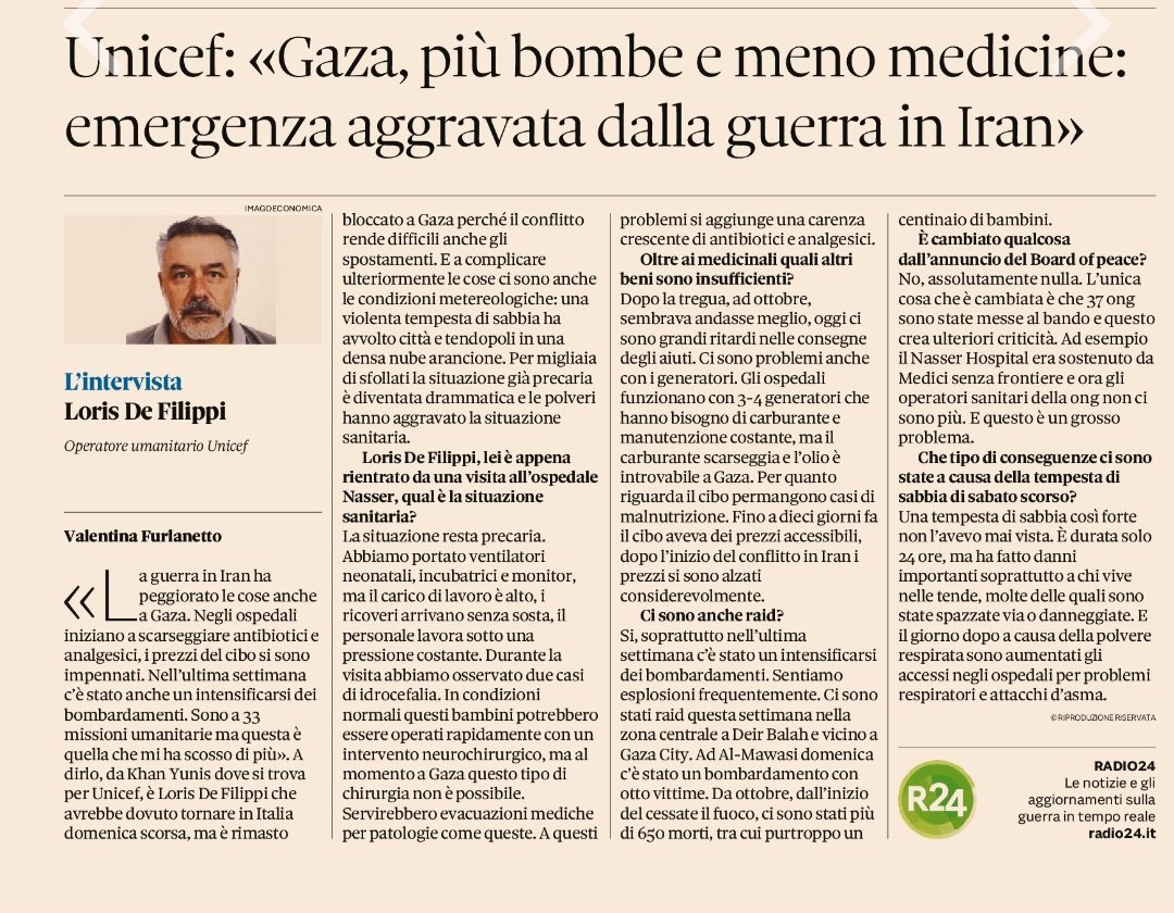 Intanto a Gaza. Sul Sole 24 ore di oggi