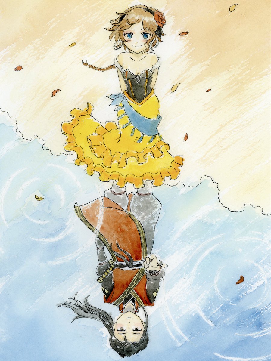 ヒカアグ新刊の表紙に使う絵です✌️今日スキャンしてきた。