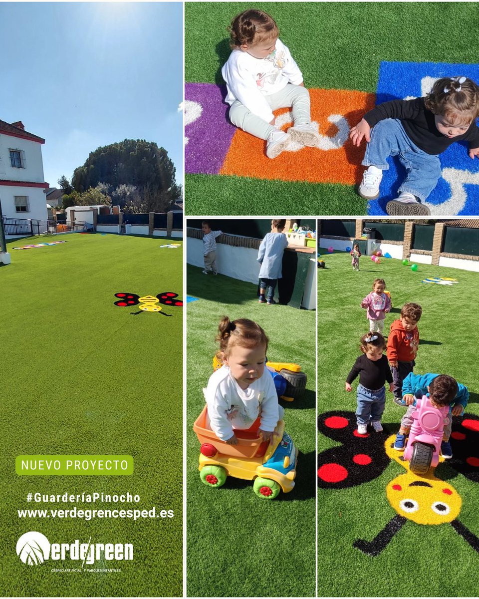 cesped_vgreen's tweet photo. Transformamos el juego en seguridad 🌱👣. En la Guardería Pinocho en Gines, nuestro césped artificial de alta calidad garantiza un entorno seguro y limpio para los pequeños. ¿Necesitas asesoramiento? Visita nuestra web. #CespedArtificial #Guarderías https://t.co/37gHWUU7u2
