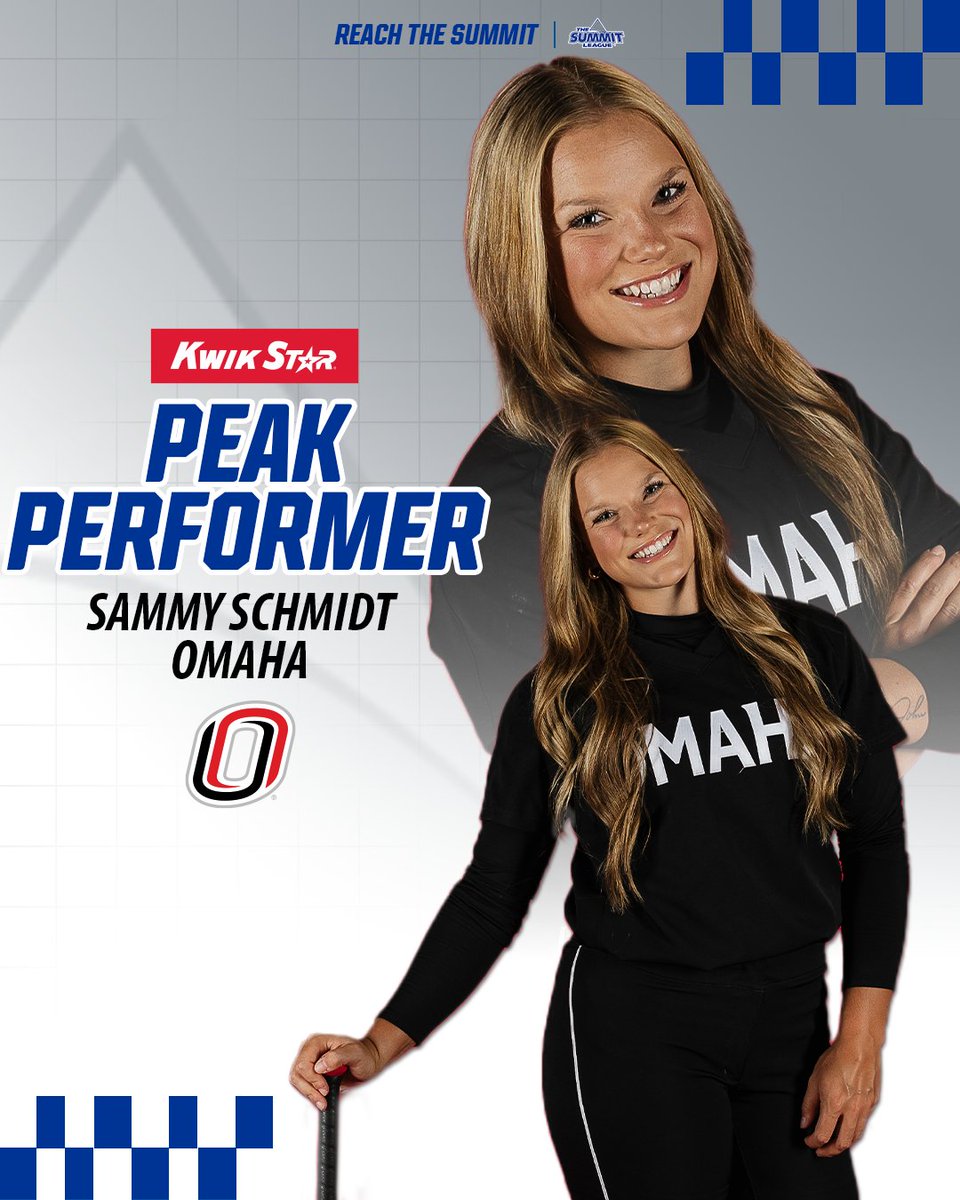 TheSummitLeague's tweet photo. 🥎 #SummitSB 𝐏𝐞𝐚𝐤 𝐏𝐞𝐫𝐟𝐨𝐫𝐦𝐞𝐫 𝐨𝐟 𝐭𝐡𝐞 𝐖𝐞𝐞𝐤 🥎  

Big swings and clutch outs 🥎 @KwikTrip Peak Performers of the Week from @NDSUsoftball and @OmahaSB

🗞️» https://t.co/ILhbEDfn0M

#ReachTheSummit https://t.co/HO3Ape8OIx
