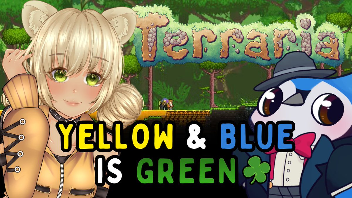 Don't forget to join me and <a href="/JayBirbGames/">Jay | MIGRATED TO BlueSky | Birbtender ENVTuber</a> @jaybirbgames.vtubers.social later today for a fresh look at Terraria. I'm feeling kinda lucky about this collab! 🍀
⏰4:30p EDT | 9:30p GMT +1